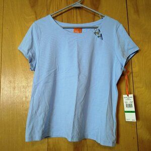 HEARTS OF PALMS PETITE LARGE BLUE SHORT SLEEVE PULLOVER SHIRT NEW WITH TAGS